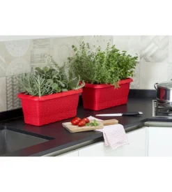 Fioriera paglia cm 50 rosso corallo