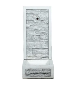 Fontana da giardino a muro "adige" anticato colore grigio, Â 40x40x92 cm - kam