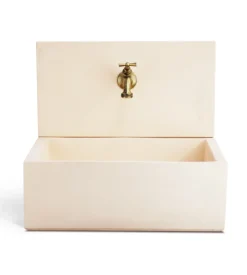 Fontana da giardino a muro kam "q-madrid" in calcestruzzo colore rosa antico, 45x35x40,5 cm