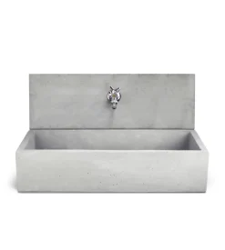 Fontana da giardino a muro "q madrid xl" grigio, 70x35x40 cm - kam