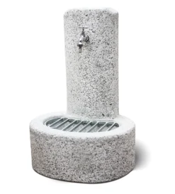 Fontana da giardino vedovella "biella" Â sabbiato bianco/nero, 47x37x69 cm - kam