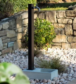 Fontana da giardino vedovella kam "belfast" in alluminio colore nero, 9,5x11x82 cm