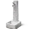 Fontana da giardino vedovella "clanezzo" anticato grigio, 28x31x66 cm - kam