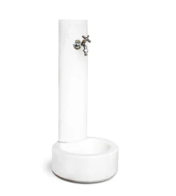 Fontana vedovella levigata "brescia" colore bianco - 40x40x83 cm