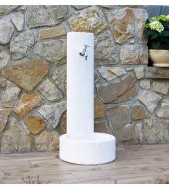 Fontana vedovella levigata "brescia" colore bianco - 40x40x83 cm