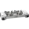Fornello da campeggio a gas brunner "devil double grill" in alluminio 2 fuochi e piastra grill 67,9x28,6x12,5 cm