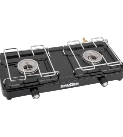 Fornello da campeggio a gas brunner "magma" in metallo 2 fuochi 43x27x8 cm