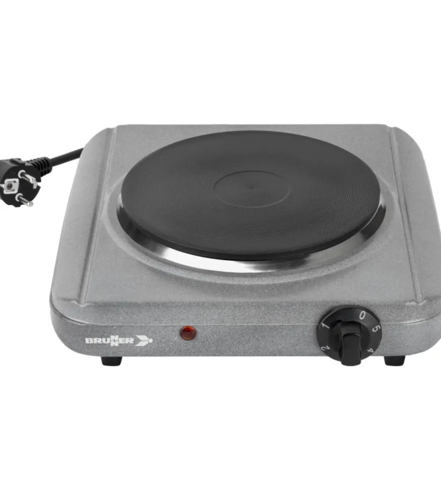 Fornello da campeggio elettrico brunner "hot point" in metallo 1 fuoco 29,5x27x7 cm