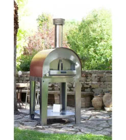 Forno pizza a gas con carrello fontana "margherita" colore rosso 2 pizze