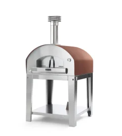 Forno pizza a gas con carrello fontana "marinara" colore rosso 5 pizze