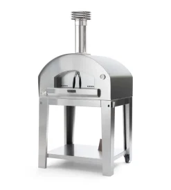 Forno pizza a gas con carrello fontana "mangiafuoco" colore antracite 4 pizze