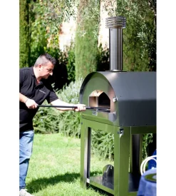 Forno pizza a gas con carrello fontana "marinara" colore antracite 5 pizze