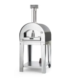 Forno pizza a gas con carrello fontana "margherita" colore antracite 2 pizze