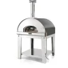 Forno pizza a legna con carrello fontana "marinara" colore antracite 5 pizze