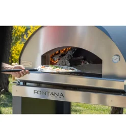 Forno pizza a legna fontana "mangiafuoco" colore antracite 4 pizze