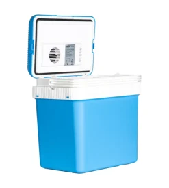 Frigo portatile elettrico da campeggio easy system blu con adattatore 24 lt