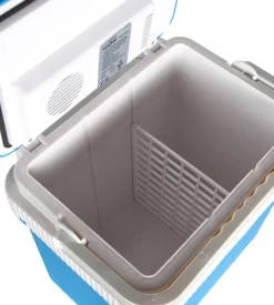 Frigo portatile elettrico da campeggio easy system blu con adattatore 24 lt