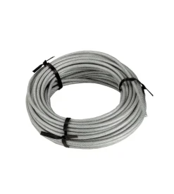 Fune in ferro zincato plastificato, anima in  fibra tessile ø 3 - 4 mm. 15 mt.