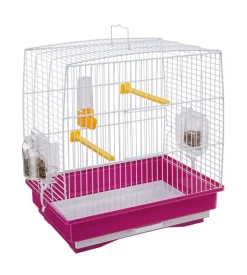 Gabbia per canarini - rekord 1 bianca e fucsia - ferplast
