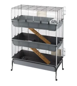 Gabbia per conigli a tre piani "rabbit 120 tris", 118x58x166 cm - ferplast