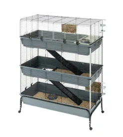 Gabbia per conigli a tre piani "rabbit 120 tris", 118x58x166 cm - ferplast