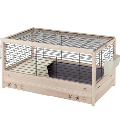 Gabbia per conigli "arena 100" in legno, 100x62,5x51 cm - ferplast