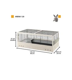 Gabbia per conigli "arena 120", 125x64,5x51 cm - ferplast