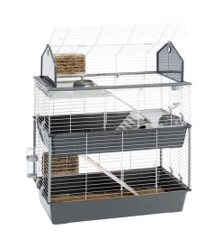 Gabbia per conigli "barn 100 double", 95x57x121 cm - ferplast