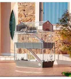 Gabbia per conigli "barn 100 double", 95x57x121 cm - ferplast