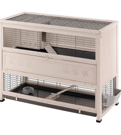 Gabbia per conigli in legno "cottage large", 129x70x104,5 cm - ferplast