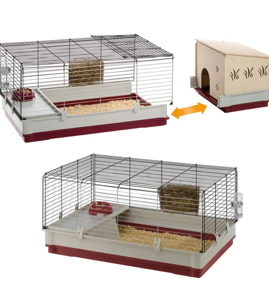 Gabbia per conigli "krolik 140 plus" 142x60x50 cm - ferplast