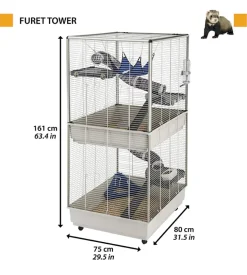 Gabbia per furetti su due piani 