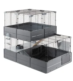 Gabbia per porcellini d'india - gabbia multipla double nera 107,5 x 72 x h 50 cm - ferplast