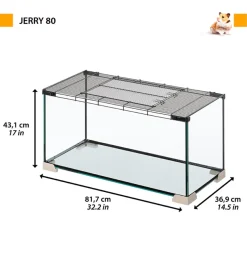 Gabbia per topi e ratti in vetro " jerry 80", 81,7x36,9x43,1 cm - ferplast