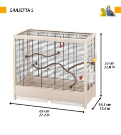 Gabbia per uccelli "giulietta 6" in legno,  81x41x64 cm - ferplast