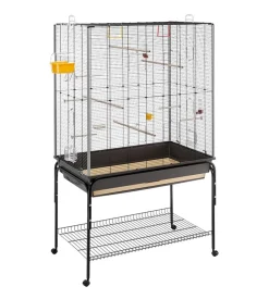 Gabbia per uccelli "planeta" nera, 99,5x53x171,5 cm - ferplast