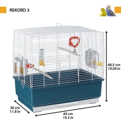 Gabbia per uccelli "rekord 3", 49x30x48,5 cm - ferplast