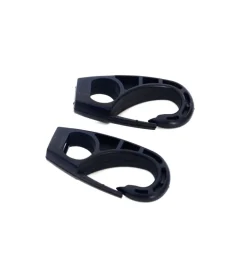 Ganci a moschettone in nylon nero ricambio per elastici ø 6 mm. 2 pz.