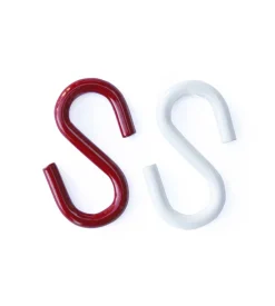 Gancio a s ø 5 mm. in acciaio bianco e rosso - 4 pz.