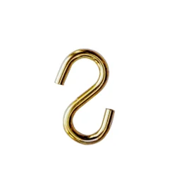 Gancio a s ø 4 mm. in ferro ottonato - 15 pz.