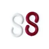 Gancio a s ø 8 mm. in plastica bianca e rossa - 4 pz.