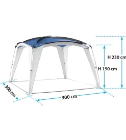 Gazebo da campeggio brunner "medusa ii" in acciaio e fiberglass blu 3x3 m