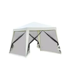 Gazebo da esterno con zanzariera eurogarden in acciaio bianco 3x3 m