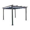 Gazebo pergola da esterno eurogarden "daiana" in acciaio grigio 3x3 m