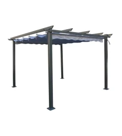 Gazebo pergola da esterno eurogarden "daiana" in acciaio grigio 3x3 m