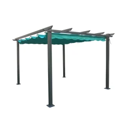 Gazebo pergola da esterno eurogarden "daiana" in acciaio verde 3x3 m