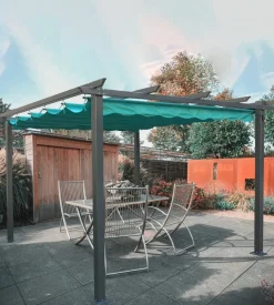 Gazebo pergola da esterno eurogarden "daiana" in acciaio verde 3x3 m