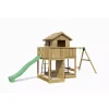 Gioco per bambini da esterno fungoo "pluto" con casetta con finestra, altalena doppia e scivolo, 558x301x280 cm