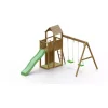Gioco per bambini da esterno in legno fungoo "boomer 3" con torretta con scivolo e altalena doppia, 431x302x270 cm