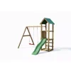 Gioco per bambini da esterno in legno fungoo "lucas" con torretta, 2 altalene e scivolo 310x275x245 cm